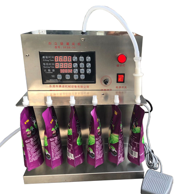 Standard Semi-automatic Pocket Spout Bag Filling Machine Milk Tea Water Chemical Desktop Filler
