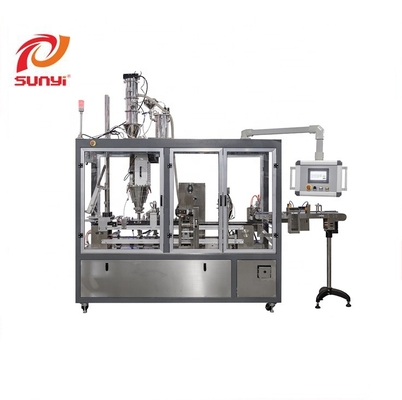 2021 Sunyi Factory Double Lanes NovoCapsule Food Nespresso Automatic Aluminum Coffee Capsule Filling Sealing Machine